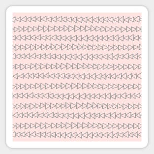 Grey and Blush Pink Triangles Modern Pattern Sticker